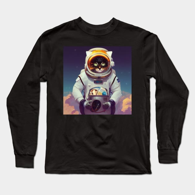 Cat astrounaut, space cat, space lover Long Sleeve T-Shirt by szymonabramek